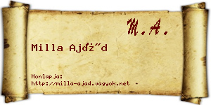 Milla Ajád névjegykártya